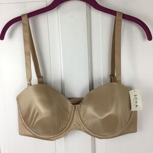 Soma Vanishing Strapless Bra 36 DDD Warm Amber NWT